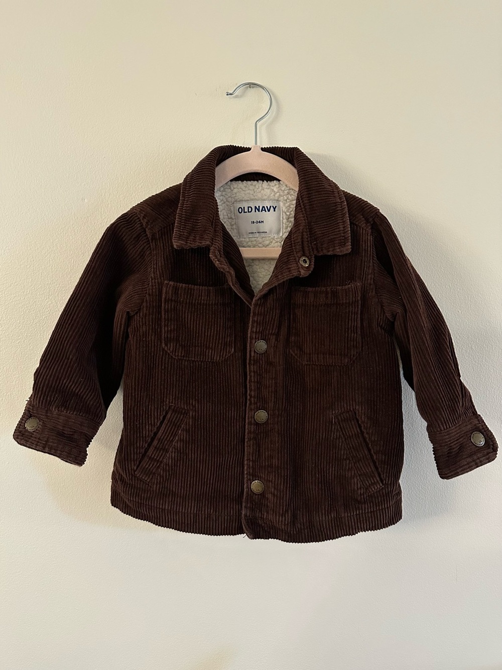 Toddler Size Brown Corduroy Jacket